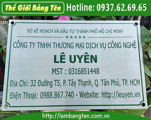 BẢNG CÔNG TY INOX KHẮC 