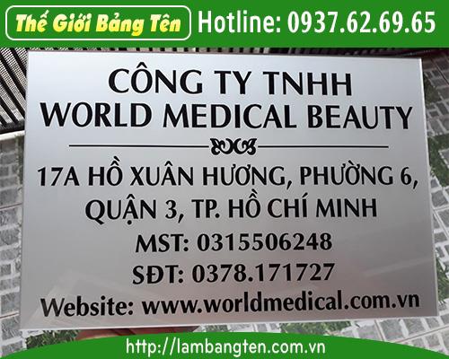 BẢNG TÊN CÔNG TY MICA BẠC