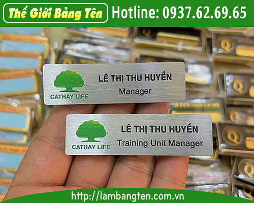 bảng tên Cathay life inox in uv